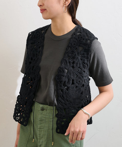 FRAMeWORK（フレームワーク）の「≪追加≫コットンレースエンブロイダリーVEST（その他アウター・レディース・ブラック/アイボリー・FREE）」の11枚目の写真