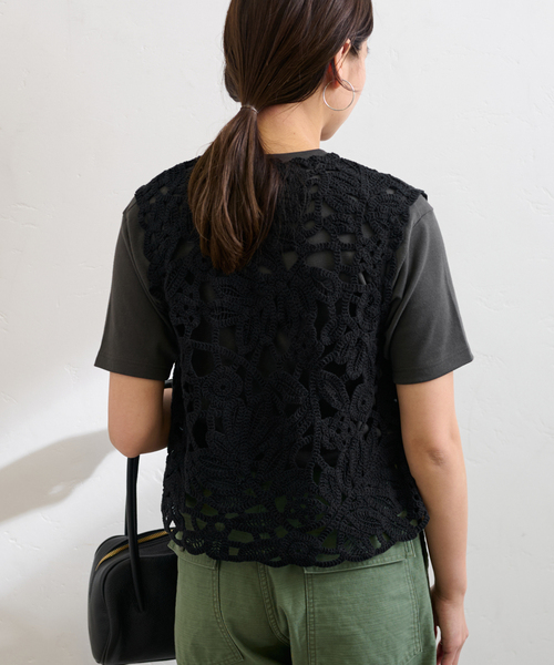 FRAMeWORK（フレームワーク）の「≪追加≫コットンレースエンブロイダリーVEST（その他アウター・レディース・ブラック/アイボリー・FREE）」の14枚目の写真