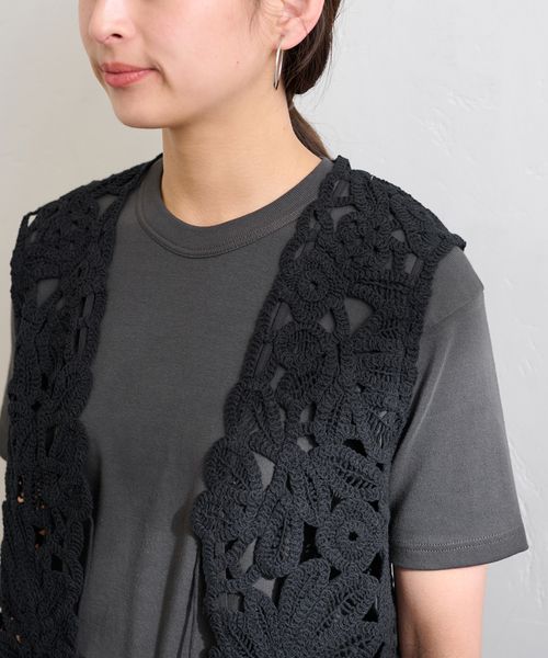 FRAMeWORK（フレームワーク）の「≪追加≫コットンレースエンブロイダリーVEST（その他アウター・レディース・ブラック/アイボリー・FREE）」の15枚目の写真