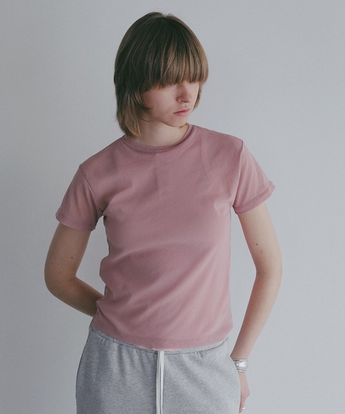MANOF(マノフ)の「BASIC TULLE T-SHIRTS(Tシャツ/カットソー・レディース・アイボリー/ブラック/ピンク・F)」の15枚目の写真