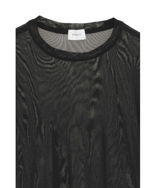 MANOF(マノフ)の「BASIC TULLE T-SHIRTS(Tシャツ/カットソー・レディース・アイボリー/ブラック/ピンク・F)」の4枚目の写真