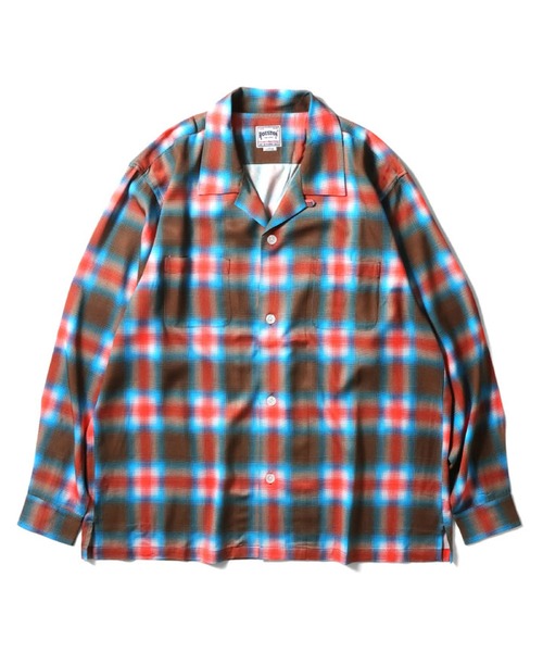 HOUSTON(ヒューストン)の「HOUSTON オンブレチェックロングシャツ(シャツ/ブラウス・メンズ・グリーン/ブラック/ブルー/パープル/ブラウン/オレンジ/レッド・XX-LARGE/X-LARGE/MEDIUM/LARGE)」の7枚目の写真