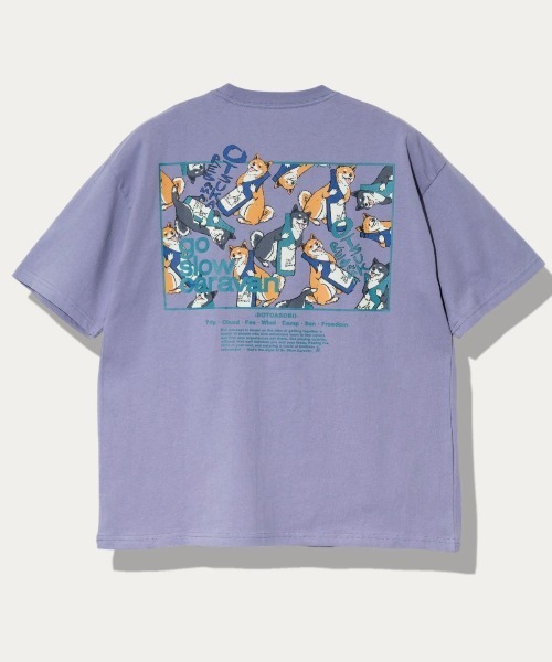 go slow caravan（ゴースローキャラバン）の「USA/C スクエアLOGO バックプリント ゆったりTEE（Tシャツ/カットソー・メンズ・ブラック/アイボリー/コーラルピンク/ホワイト/ラベンダー・X-LARGE/MEDIUM/LARGE）」の4枚目の写真