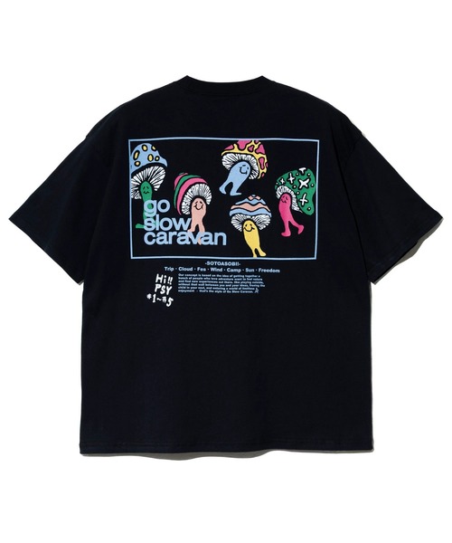 go slow caravan（ゴースローキャラバン）の「USA/C スクエアLOGO バックプリント ゆったりTEE（Tシャツ/カットソー・メンズ・ブラック/アイボリー/コーラルピンク/ホワイト/ラベンダー・X-LARGE/MEDIUM/LARGE）」の10枚目の写真