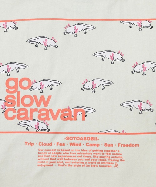 go slow caravan（ゴースローキャラバン）の「USA/C スクエアLOGO バックプリント ゆったりTEE（Tシャツ/カットソー・メンズ・ブラック/アイボリー/コーラルピンク/ホワイト/ラベンダー・X-LARGE/MEDIUM/LARGE）」の14枚目の写真