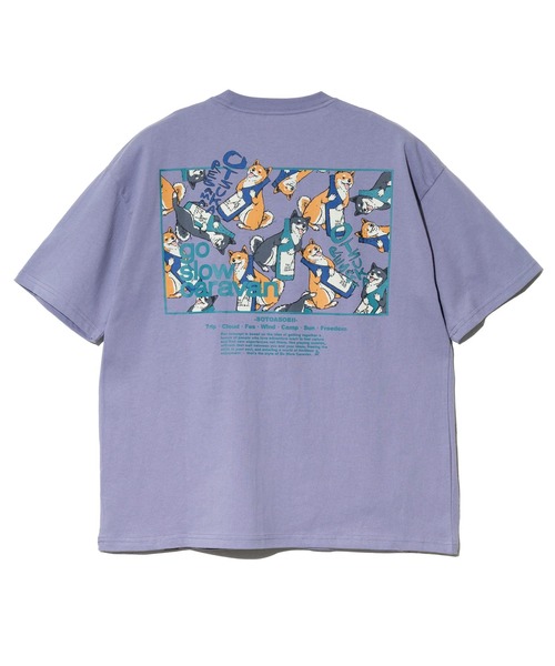 go slow caravan（ゴースローキャラバン）の「USA/C スクエアLOGO バックプリント ゆったりTEE（Tシャツ/カットソー・メンズ・ブラック/アイボリー/コーラルピンク/ホワイト/ラベンダー・X-LARGE/MEDIUM/LARGE）」の16枚目の写真