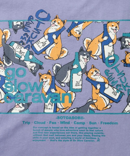 go slow caravan（ゴースローキャラバン）の「USA/C スクエアLOGO バックプリント ゆったりTEE（Tシャツ/カットソー・メンズ・ブラック/アイボリー/コーラルピンク/ホワイト/ラベンダー・X-LARGE/MEDIUM/LARGE）」の17枚目の写真