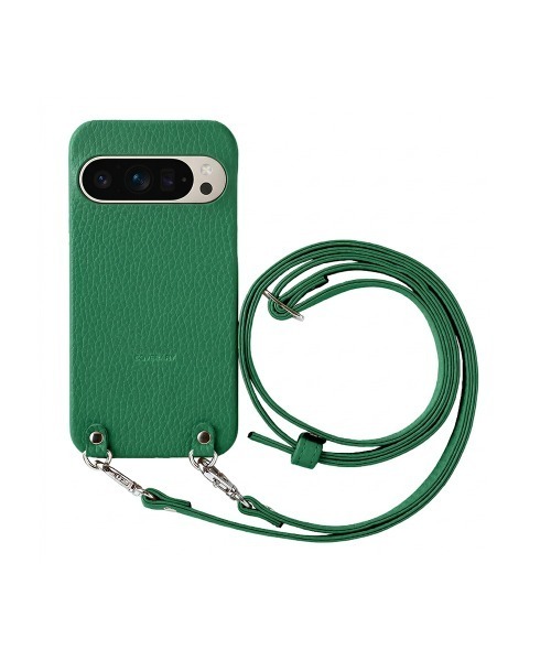 【新品同様】【カバー付き】Google Pixel 9 Green Google Pixel 9a ケース イタリアンシュリンクレザー ショルダー