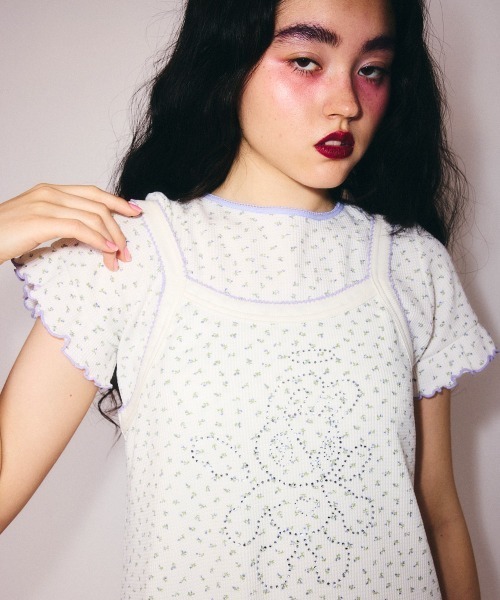 Candy Stripper(キャンディストリッパー)の「ANGEL BUNNY LAYERED ワンピース(Tシャツ/カットソー・レディース・アイボリー/グレー/オフホワイト・FREE)」の14枚目の写真