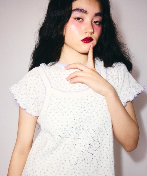 Candy Stripper(キャンディストリッパー)の「ANGEL BUNNY LAYERED ワンピース(Tシャツ/カットソー・レディース・アイボリー/グレー/オフホワイト・FREE)」の15枚目の写真