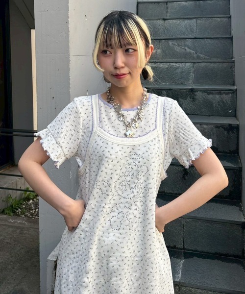 Candy Stripper(キャンディストリッパー)の「ANGEL BUNNY LAYERED ワンピース(Tシャツ/カットソー・レディース・アイボリー/グレー/オフホワイト・FREE)」の16枚目の写真
