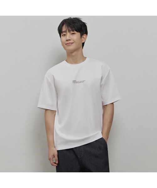 MINDBRIDGE（マインドブリッジ）の「[スーピマ]グラフィックセミオーバーティーシャツ - 3カラー（Tシャツ/カットソー・メンズ・ブラック/カーキ/オフホワイト・95/100/105/110）」の2枚目の写真