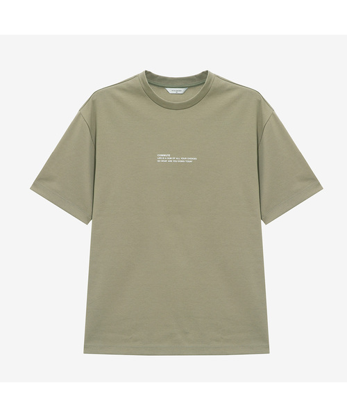 MINDBRIDGE（マインドブリッジ）の「[スーピマ]グラフィックセミオーバーティーシャツ - 3カラー（Tシャツ/カットソー・メンズ・ブラック/カーキ/オフホワイト・95/100/105/110）」の3枚目の写真