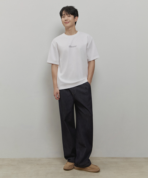 MINDBRIDGE（マインドブリッジ）の「[スーピマ]グラフィックセミオーバーティーシャツ - 3カラー（Tシャツ/カットソー・メンズ・ブラック/カーキ/オフホワイト・95/100/105/110）」の4枚目の写真