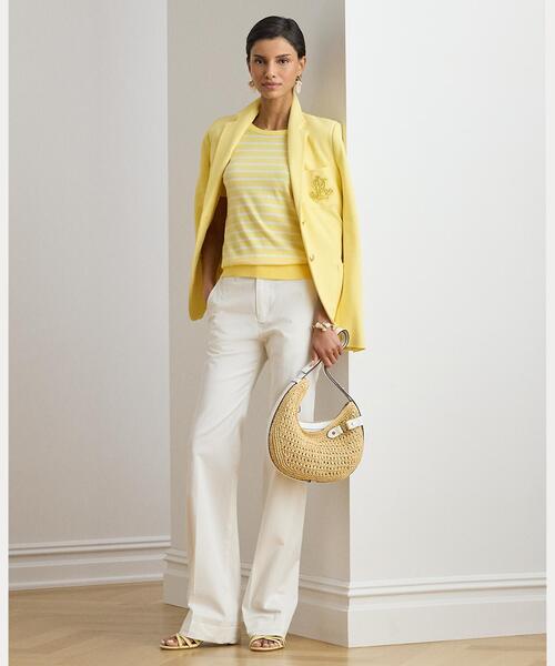 LAUREN RALPH LAUREN（ローレン ラルフ ローレン）の「ストライプド コットン ショートスリーブ セーター（ニット/セーター・レディース・ホワイト・S/M）」の7枚目の写真