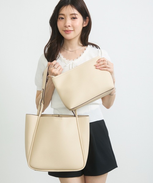 krahe(クレーエ)の「大容量3WAYトートバッグ(インナーポーチ付き) / 肩掛け / A4 / 通勤(トートバッグ・レディース・ベージュ/ブラック/ホワイト・FREE)」の15枚目の写真