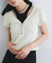 CODE A（コードエー）の「M everyday rib button tee（Tシャツ/カットソー）」