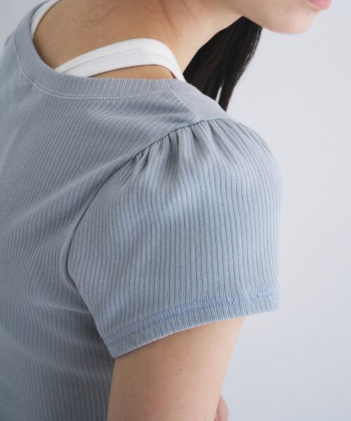 CODE A（コードエー）の「M everyday rib button tee（Tシャツ/カットソー・レディース・ライトブルー/ブラウン系その他/ブラック/ライトグリーン/ホワイト/グレー・00）」の11枚目の写真