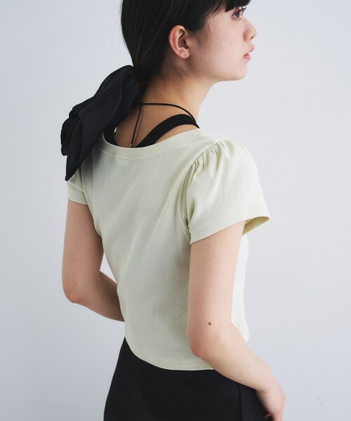 CODE A（コードエー）の「M everyday rib button tee（Tシャツ/カットソー・レディース・ライトブルー/ブラウン系その他/ブラック/ライトグリーン/ホワイト/グレー・00）」の19枚目の写真