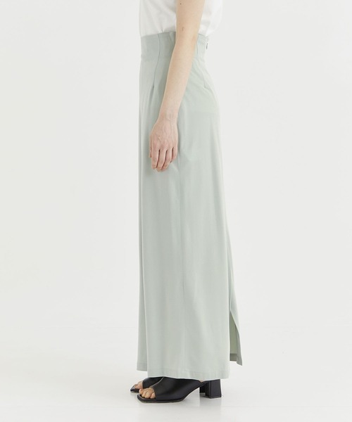 08sircus（ゼロエイトサーカス）の「【08sircus/ゼロハチサーカス】Cupro jersey straight long skirt/キュプラジャージーストレートロングスカート（スカート・レディース・ミント・0）」の4枚目の写真