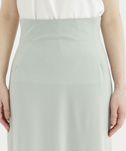 08sircus（ゼロエイトサーカス）の「【08sircus/ゼロハチサーカス】Cupro jersey straight long skirt/キュプラジャージーストレートロングスカート（スカート・レディース・ミント・0）」の6枚目の写真