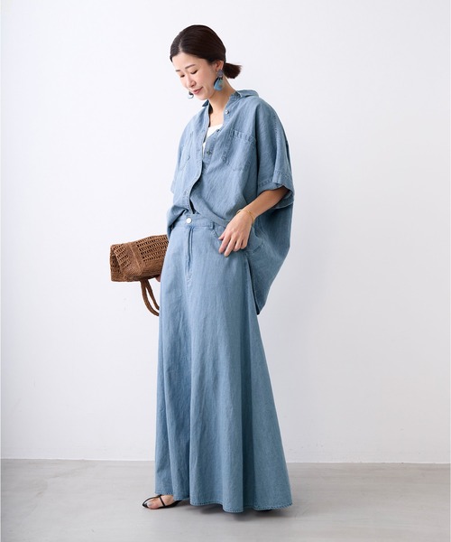 MICA&DEAL（マイカ＆ディール）の「フレアデニムスカート〈セットアップ対応〉（スカート・レディース・ライトブルー・36/38）」の11枚目の写真