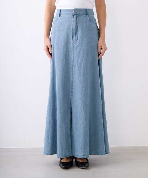 MICA&DEAL（マイカ＆ディール）の「フレアデニムスカート〈セットアップ対応〉（スカート・レディース・ライトブルー・36/38）」の7枚目の写真