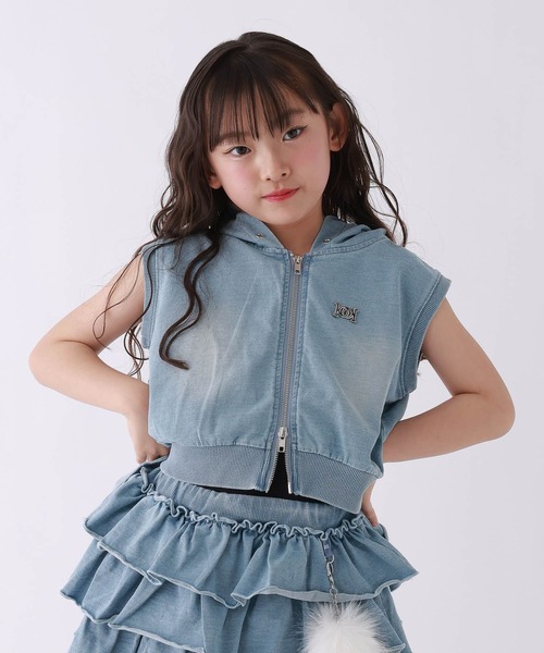 repipi armario（レピピ アルマリオ）の「【10C REPIPI】WZIPベストパーカー（パーカー・キッズ・ブルー系その他/グレー・120cm/110cm/130cm）」の2枚目の写真