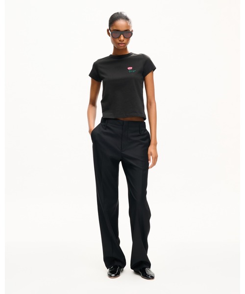 KENZO（ケンゾー）の「'KENZO Tulip' エンブロイダリー スモール フィット Tシャツ イン コットン（Tシャツ/カットソー・レディース・ブラック系その他5・MEDIUM/SMALL/X-SMALL）」の2枚目の写真