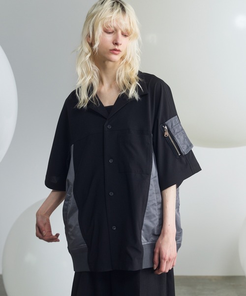 MAISON SPECIAL MA-1 ドッキング UNISEX》MA-1 Docking Prime-Over Short Sleeve Shirt/MA-1ドッキング
