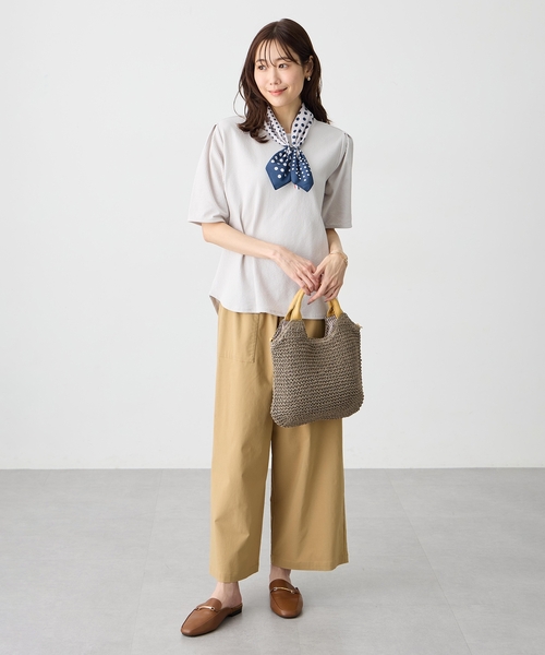 Petit Honfleur(プチオンフルール)の「サッカーストライププルオーバー(Tシャツ/カットソー・レディース・ベージュ/サックスブルー/グレー・M/L)」の20枚目の写真