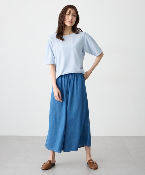 Petit Honfleur(プチオンフルール)の「サッカーストライププルオーバー(Tシャツ/カットソー・レディース・ベージュ/サックスブルー/グレー・M/L)」の17枚目の写真