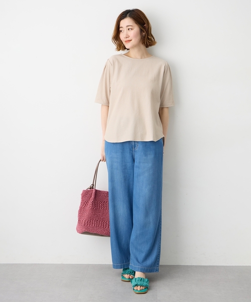 Petit Honfleur(プチオンフルール)の「サッカーストライププルオーバー(Tシャツ/カットソー・レディース・ベージュ/サックスブルー/グレー・M/L)」の15枚目の写真
