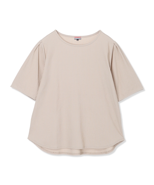 Petit Honfleur(プチオンフルール)の「サッカーストライププルオーバー(Tシャツ/カットソー・レディース・ベージュ/サックスブルー/グレー・M/L)」の11枚目の写真