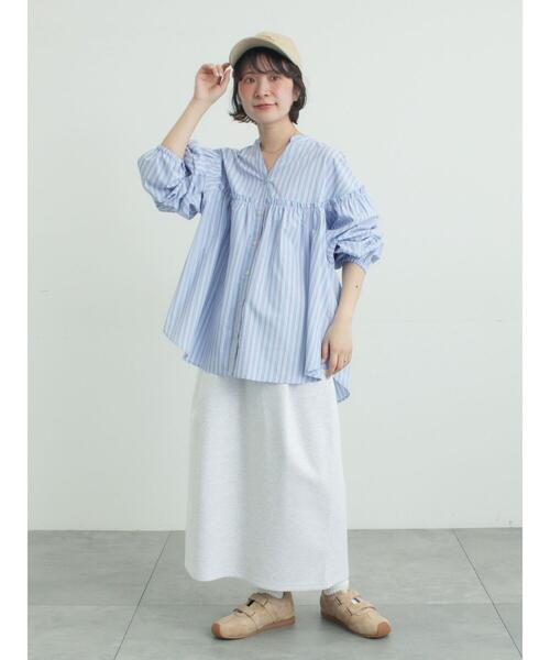 Samansa Mos2(サマンサ モスモス)の「【多機能】フリル切替スキッパーシャツ(シャツ/ブラウス・レディース・ネイビー/ブラック/サックスブルー/オフホワイト・F)」の18枚目の写真