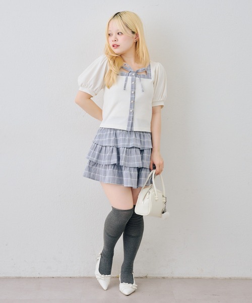 Another Branch olive des olive(アナザーブランチオリーブデオリーブ)の「スクエアリボンセットアップ(ワンピース・レディース・ネイビー/サックスブルー/ブラック・FREE)」の15枚目の写真