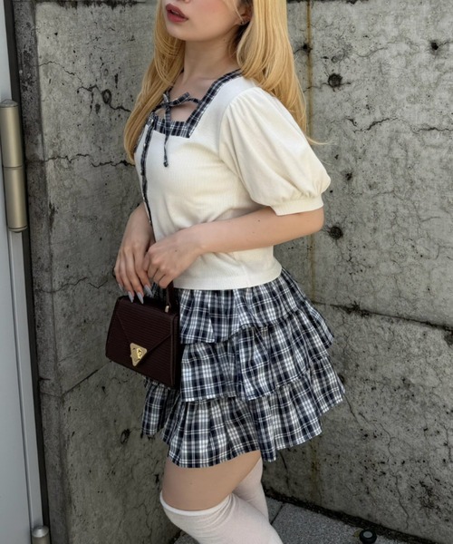 Another Branch olive des olive(アナザーブランチオリーブデオリーブ)の「スクエアリボンセットアップ(ワンピース・レディース・ネイビー/サックスブルー/ブラック・FREE)」の7枚目の写真