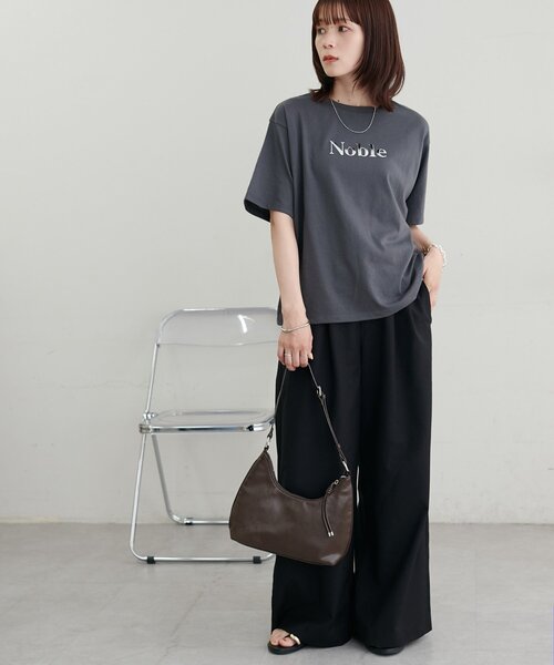 DISCOAT(ディスコート)の「【WEB限定】メタルロゴTシャツ(Tシャツ/カットソー・レディース・ブルー系その他/チャコールグレー/オフホワイト・MEDIUM)」の7枚目の写真