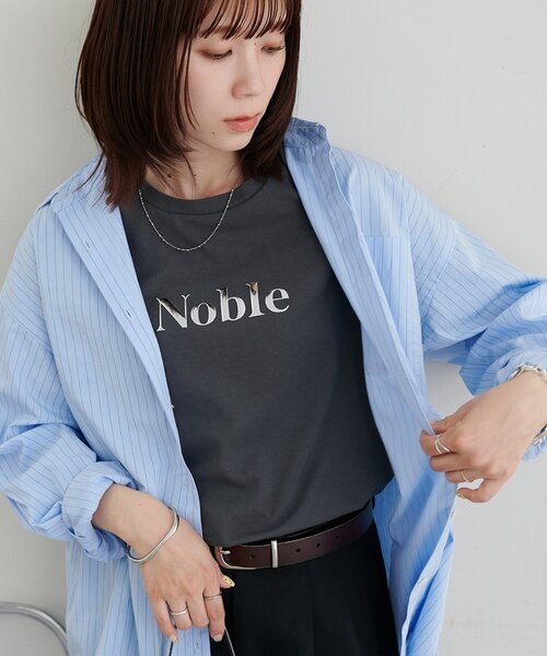 DISCOAT(ディスコート)の「【WEB限定】メタルロゴTシャツ(Tシャツ/カットソー・レディース・ブルー系その他/チャコールグレー/オフホワイト・MEDIUM)」の11枚目の写真