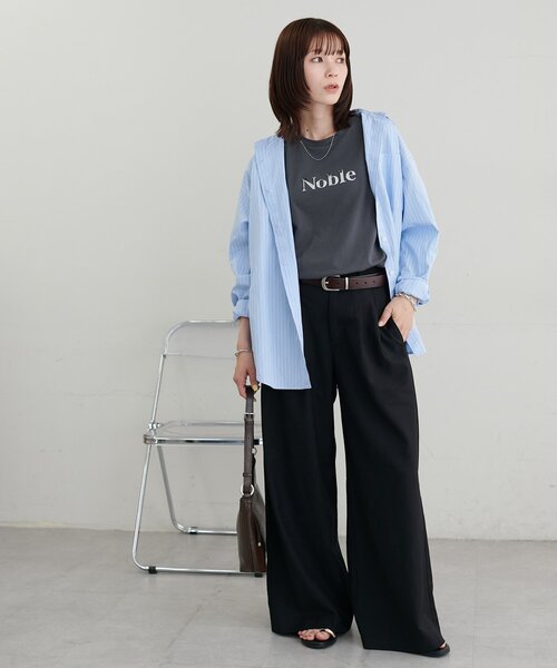 DISCOAT(ディスコート)の「【WEB限定】メタルロゴTシャツ(Tシャツ/カットソー・レディース・ブルー系その他/チャコールグレー/オフホワイト・MEDIUM)」の12枚目の写真