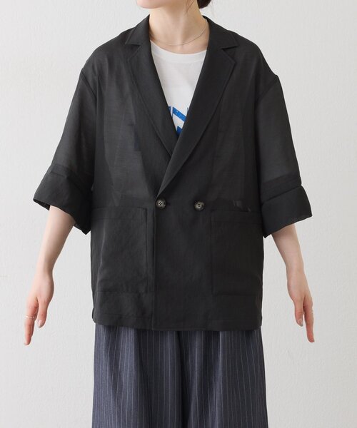 CIAOPANIC TYPY(チャオパニックティピー)の「折り返し袖レースシアーシャツジャケット(シャツ/ブラウス・レディース・イエロー/オフホワイト/ブラック・ONE SIZE)」の13枚目の写真