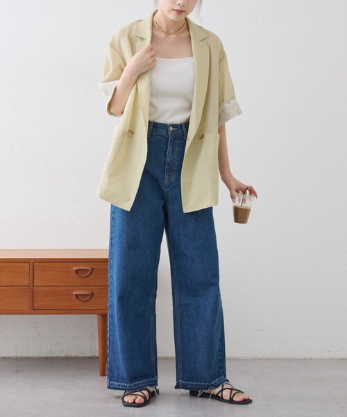 CIAOPANIC TYPY(チャオパニックティピー)の「折り返し袖レースシアーシャツジャケット(シャツ/ブラウス・レディース・イエロー/オフホワイト/ブラック・ONE SIZE)」の20枚目の写真