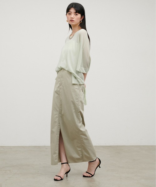 LARUTA（ラルータ）の「【LARUTA】シアーボートネックニットプルオーバー（ニット/セーター・レディース・ミント/キャメル/ブラック/オフホワイト・FREE）」の17枚目の写真