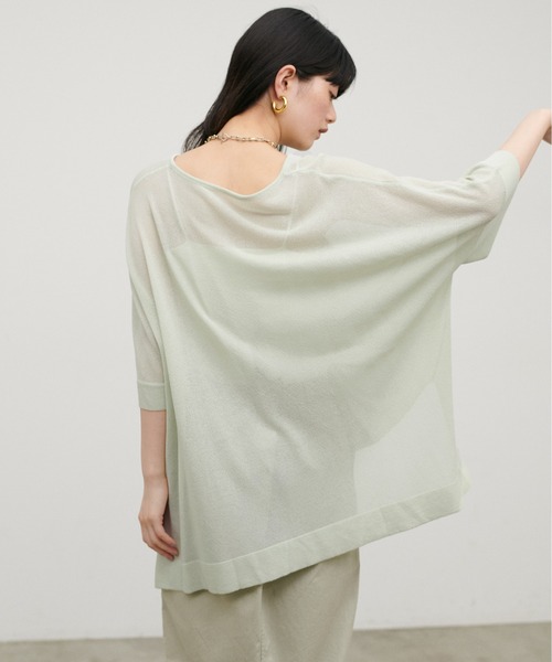 LARUTA（ラルータ）の「【LARUTA】シアーボートネックニットプルオーバー（ニット/セーター・レディース・ミント/キャメル/ブラック/オフホワイト・FREE）」の16枚目の写真