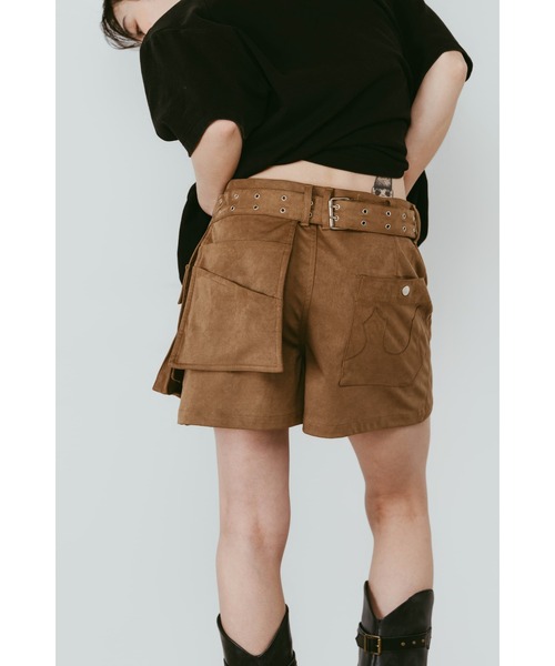 Knuth Marf（クヌースマーフ）の「layered suede skort（スカート・レディース・ブラック/ブラウン・X-SMALL/SMALL/MEDIUM）」の5枚目の写真