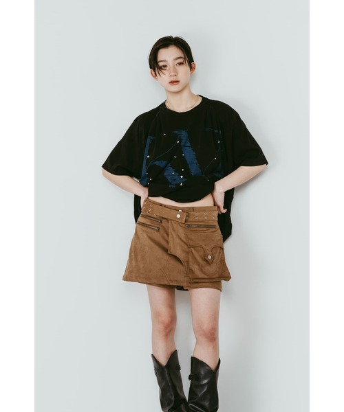 Knuth Marf（クヌースマーフ）の「layered suede skort（スカート・レディース・ブラック/ブラウン・X-SMALL/SMALL/MEDIUM）」の8枚目の写真