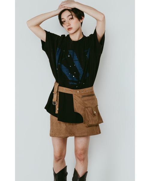 Knuth Marf（クヌースマーフ）の「layered suede skort（スカート・レディース・ブラック/ブラウン・X-SMALL/SMALL/MEDIUM）」の10枚目の写真