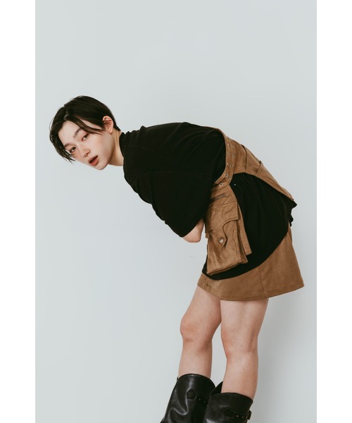 Knuth Marf（クヌースマーフ）の「layered suede skort（スカート・レディース・ブラック/ブラウン・X-SMALL/SMALL/MEDIUM）」の17枚目の写真