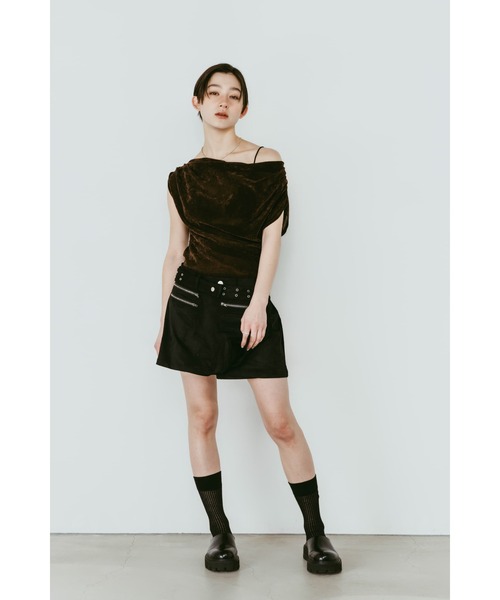 Knuth Marf（クヌースマーフ）の「layered suede skort（スカート・レディース・ブラック/ブラウン・X-SMALL/SMALL/MEDIUM）」の18枚目の写真