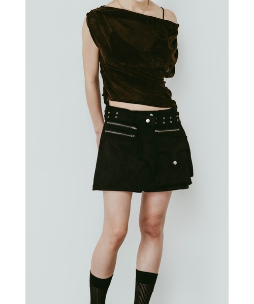 Knuth Marf（クヌースマーフ）の「layered suede skort（スカート・レディース・ブラック/ブラウン・X-SMALL/SMALL/MEDIUM）」の20枚目の写真
